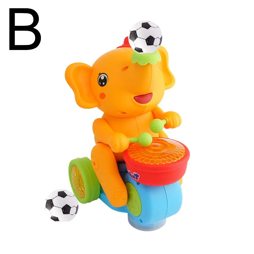 لعبة الطبول الفيل ، لعبة الطبول الخفيفة للموسيقى سيارة الفيل الوالدين ألعاب تفاعلية لطيفة لعبة سيارة صغيرة للأطفال O1A0