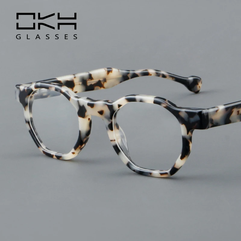 OKH Japan Hand Made Eyeglass Acetate Glasses Women Fashion Optical Eyeglass Men Reading  Custom Prescription Eyeglasses B03