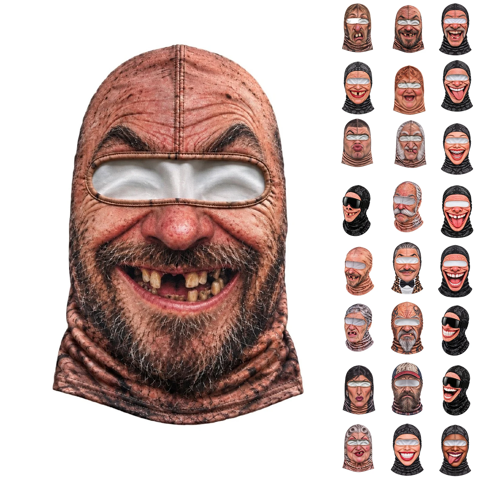 Funny 3d Balaclava Men Women Realistic Face Mask Cosplay Party Headgear Full Cover Novelty Hood Outdoor Funny Men Women 2026