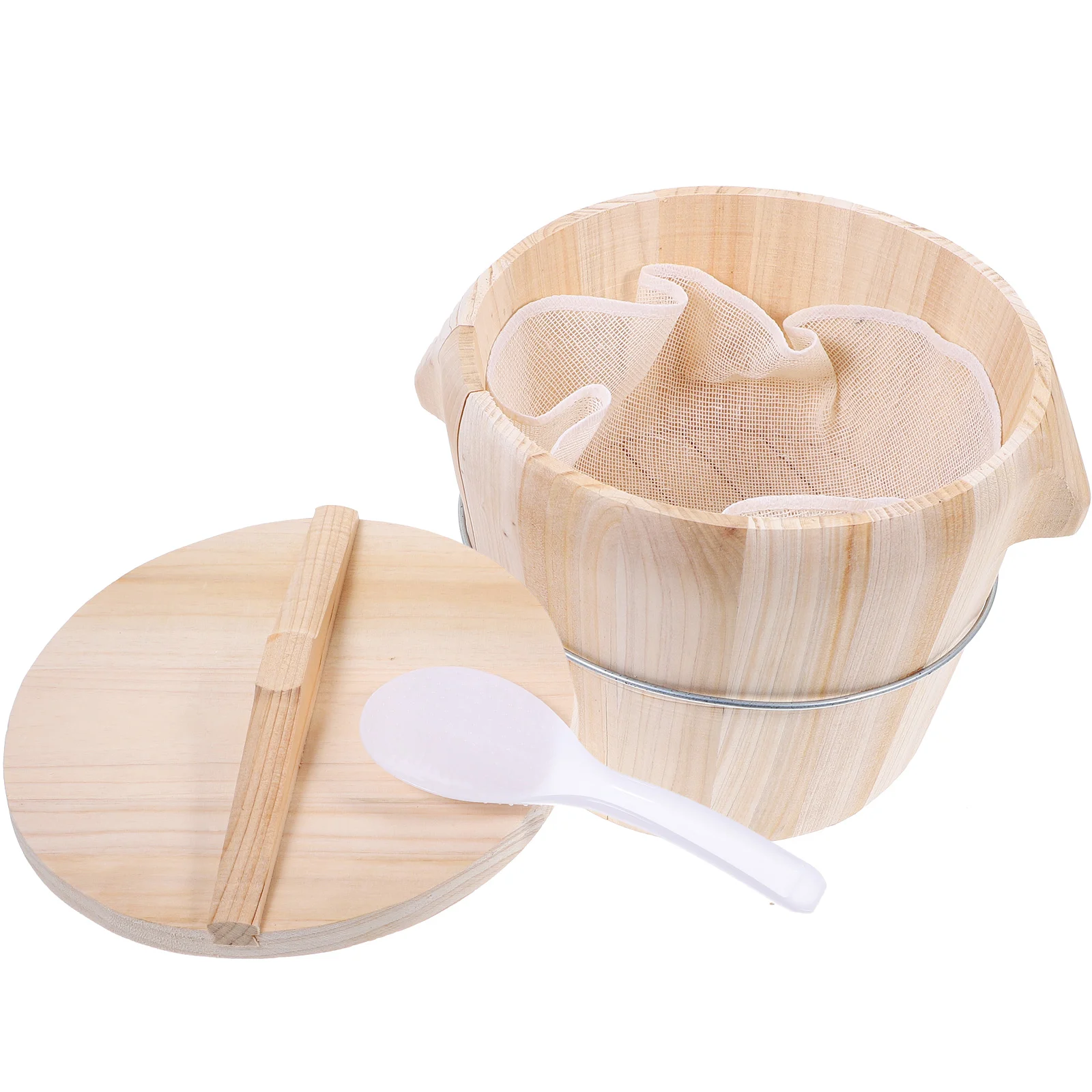 

Rice Steamer Steamed Bucket Wooden Unique for Household Storage Container Natural Sushi