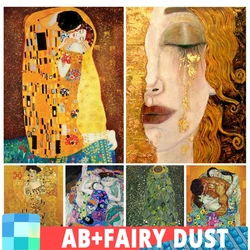 AB Fairy Dust Gustav Klimt Diamond Painting the Kiss Woman Sunflower 5D Art Full Drill Picture Cross Stitch Kits Symbolism Decor