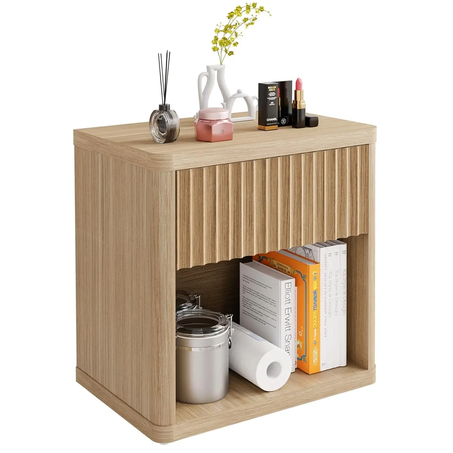 Fluted Nightstand Set, 22.8