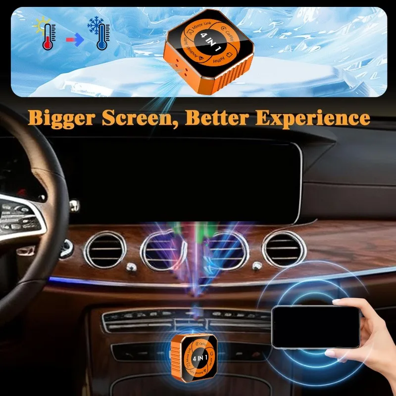

ABOK-Upgraded 4 In 1 Wireless Carplay Adapter, Supports Airplay/Mirror Link For IOS& Android Auto, For Car Play Device