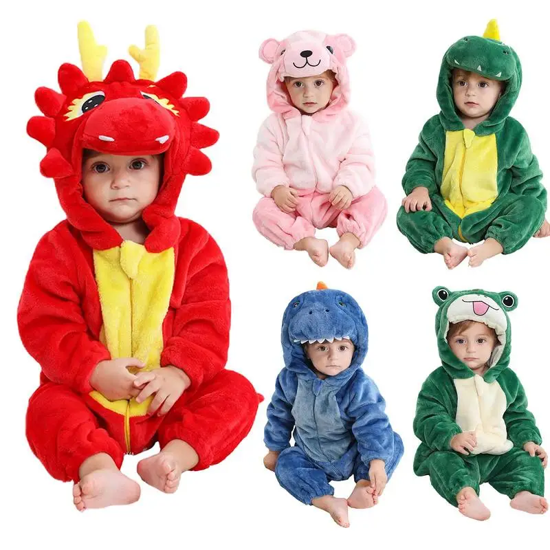 

Baby Animal Costume Cartoon Baby Snowsuit For 0-36 Month Newborn Baby Playsuit Cartoon Bear Frog Animal Bodysuit Hooded Romper