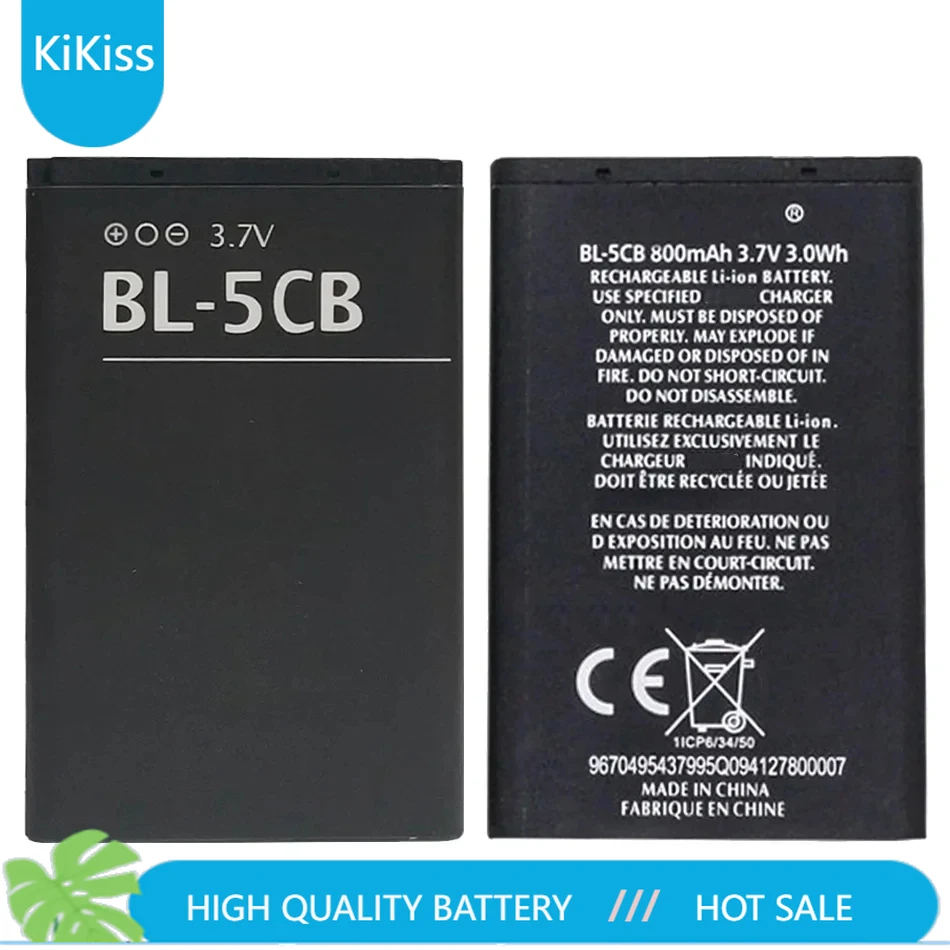 BL-5CB Replacement Battery For Nokia 3108 2135 6086 6108 6230 6820 7610 N72 N91 100 101 103 105 109 111 113 1000 1282 800mAh