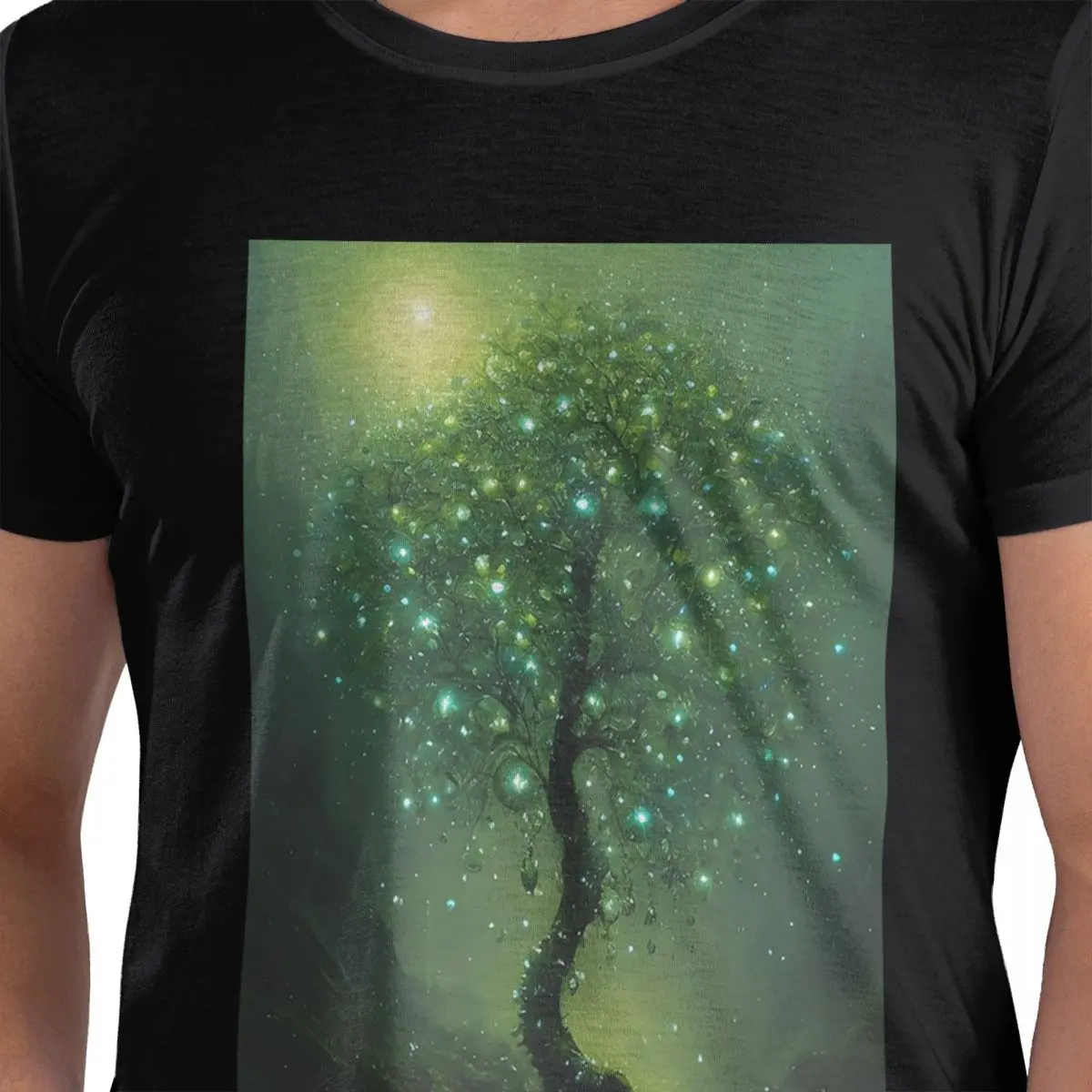 

Magic Green Tree 100% Cotton T-Shirt Men's Fashion T Shirts Men Round Neck Short Sleeve S-6XL