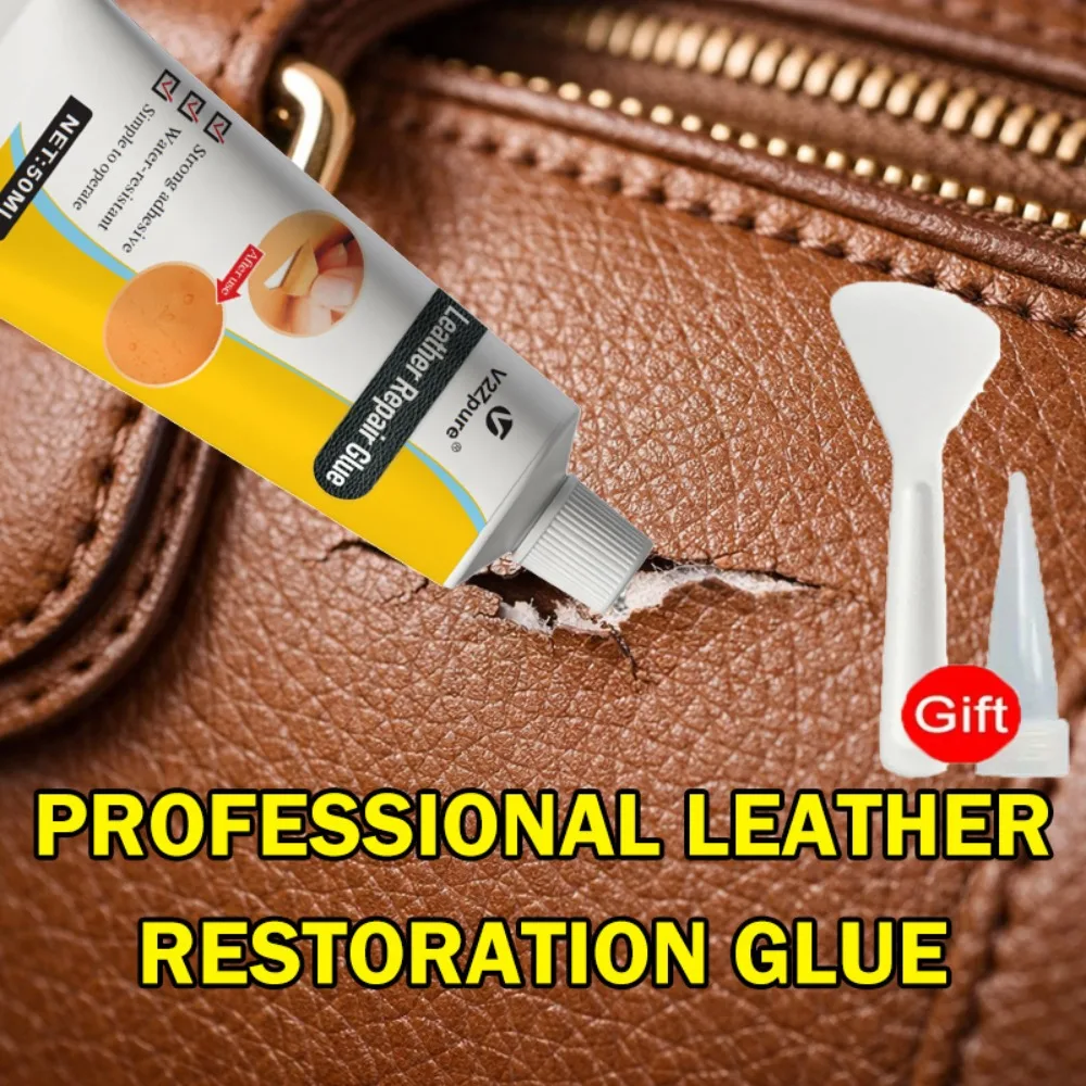 Leather Repair Glue White Adhesive for Automotive Seat Steering Wheel Sofa Quick Dry Flexible Bond Crack Repair Kit Car Interior