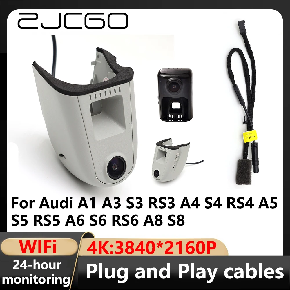 ZJCGO 4K Wifi 24H 3840*2160 Car Camera Dash Cam Video Recorder for Audi A1 A3 S3 RS3 A4 S4 RS4 A5 S5 RS5 A6 S6 RS6 A8 S8