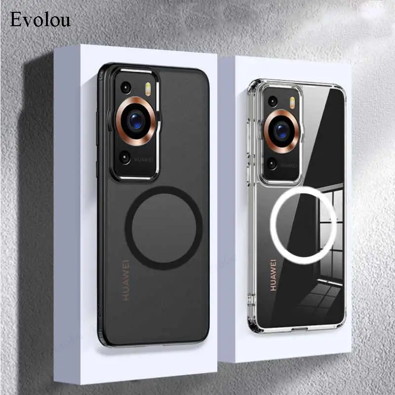 توصية مفصلة لحالة الهاتف P60 Pro Magsafe Magnetic Matte PC Hard Phone Case For Huawei Pura 70 Ultra Ultimate Magsafe Wireless Charging Adsorption Cover