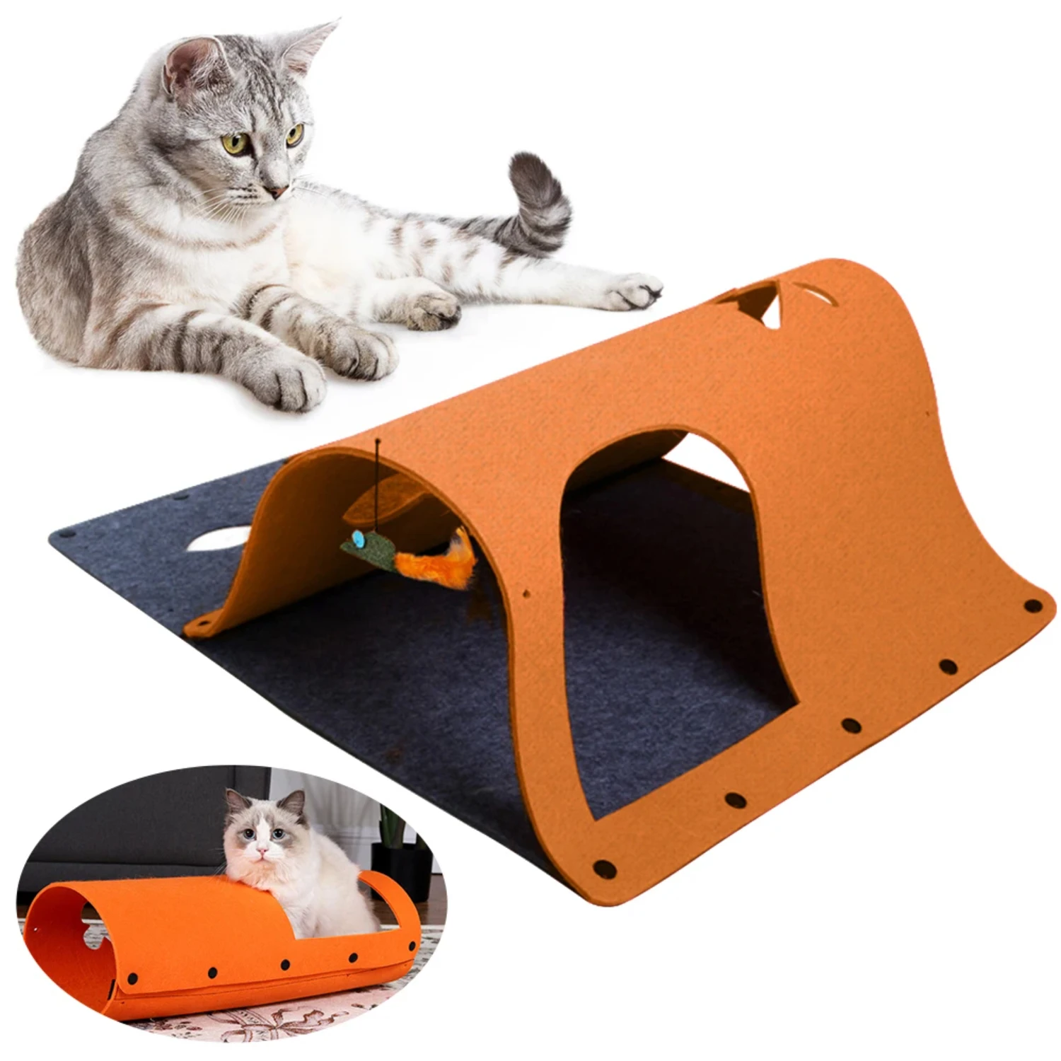 

DIY Cat Tunnels Toy Foldable Cats Tunnels Playing Toys Kitten Channel Rolling Tunnel Nest Interactive Play Toy Pet Supplies Bugs