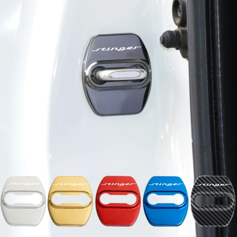 4PCS Car Door Lock Anti-Rust Protective Cover CK Logo Decorative Badge Stickers Auto Styling Accessories Compatible For KIA