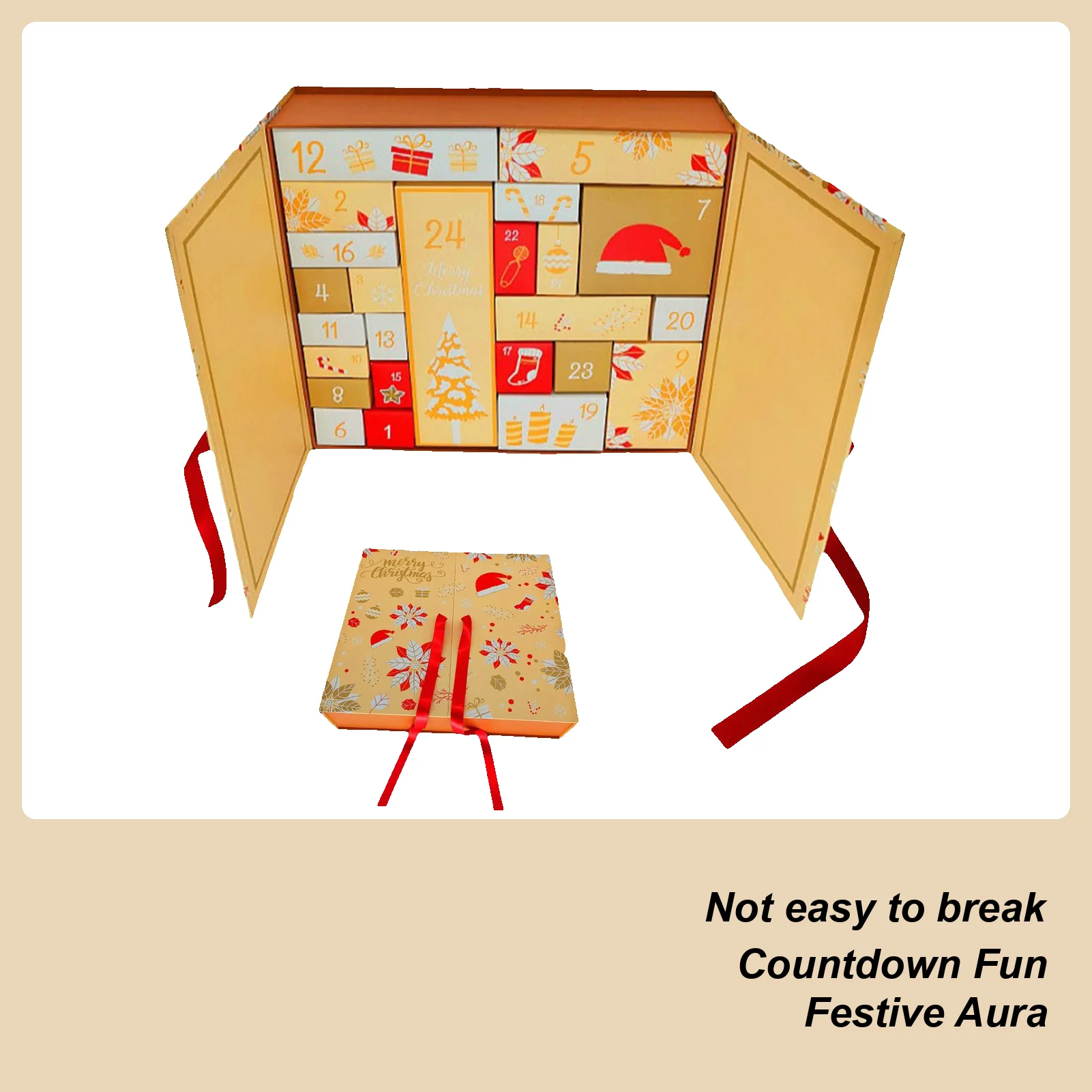

Рождественский календарь обратного отсчета на 2025 год, подарочная коробка, 24-дневные пустые картонные коробки для приключений, чтобы заполнить свой собственный адвент-календарь, подарки своими руками