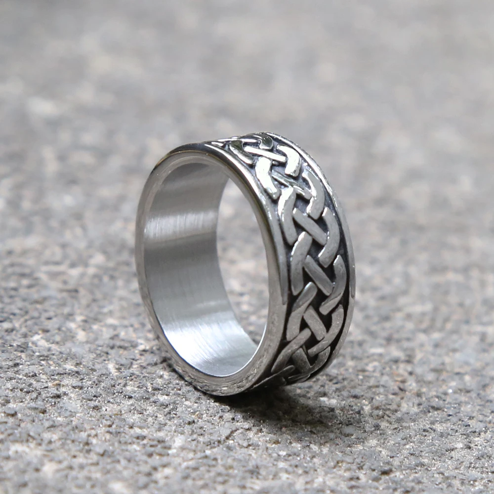 Vintage Viking Stainless Steel Celtics Knot Ring Nordic Men's Ring Odin Rune Ring For Men Women Fashion Jewelry Gifts