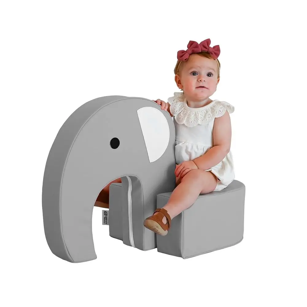 

Emmy The Elephant Seat, Gray oam Kids Stool, Toddler Sot Seating Chair or Daycare, Preschool and Home, Lightweight and Easy to C