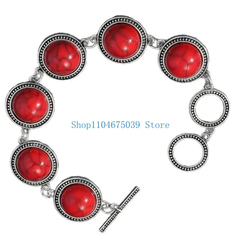 5ASD الأنيقة البوهيمية أنماط خمر زخرفة سوار الحجر للنساء مع الخرز القوي وسهل ارتداء التصميمات #1