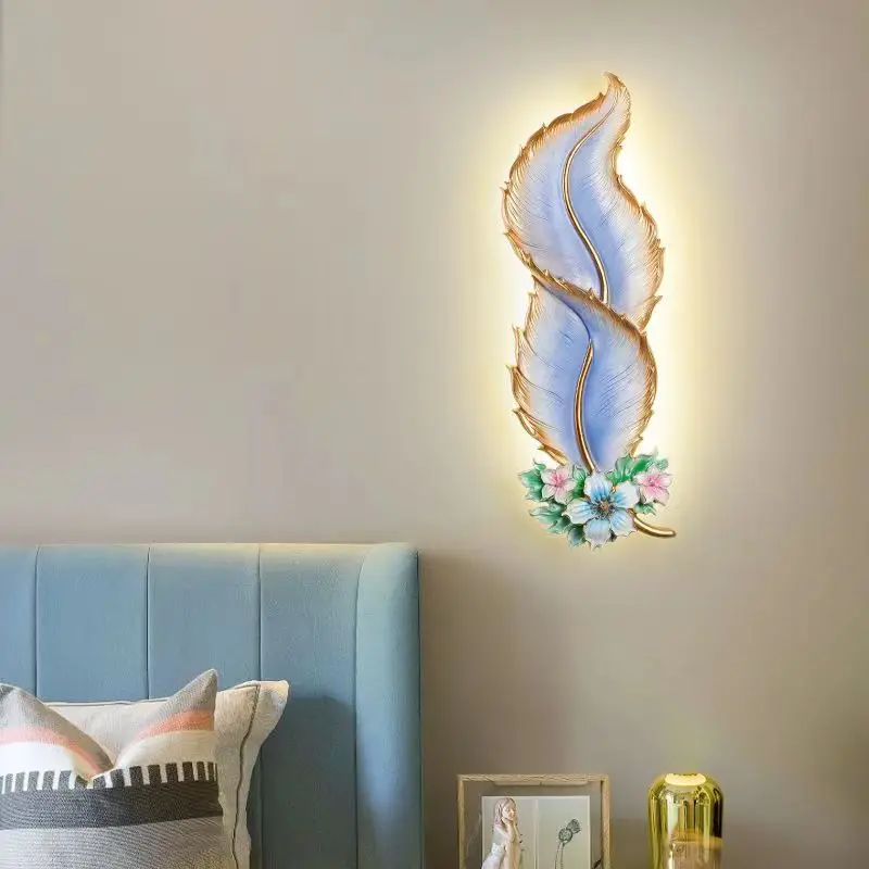 DEBBY Modern Plume Wall Lamp LED Interior Creative Resin Sconce Light for Home Living Room Corridor Background Decor