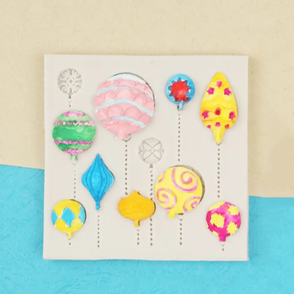 

Square Shaped Hot Air Balloon Fondant Silicone Mould Details Cleared Easy Demoulding Fondant Cake Mold 12 Cavities