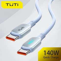 TUTi 140W USB C to USBC Cable,WithLED Display,USBC Fast Charging Cable,SiliconeTypeC To TypeC Cable,SuitableFor C- Type Interfac