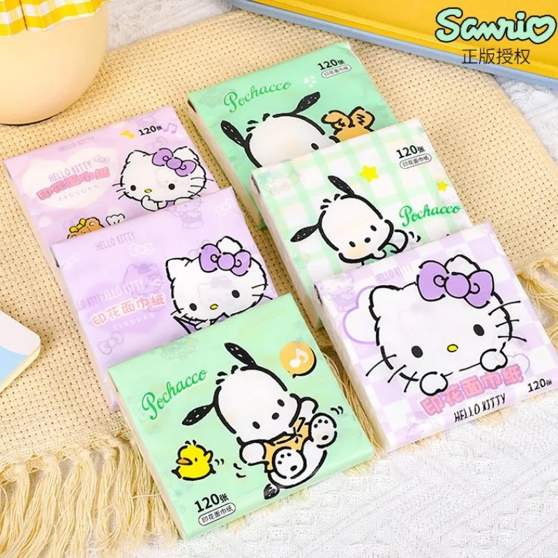 3 packages per set MINISO Cartoon printing paper Small bag portable tissue Napkins anime accessories hellokitty Tissue paper