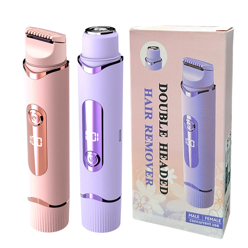 

Женский триммер двойного назначения, электробритва 2-в-1, машинка для стрижки волос для женщин, безболезненное средство для удаления волос на лице, ногах, бикини, теле