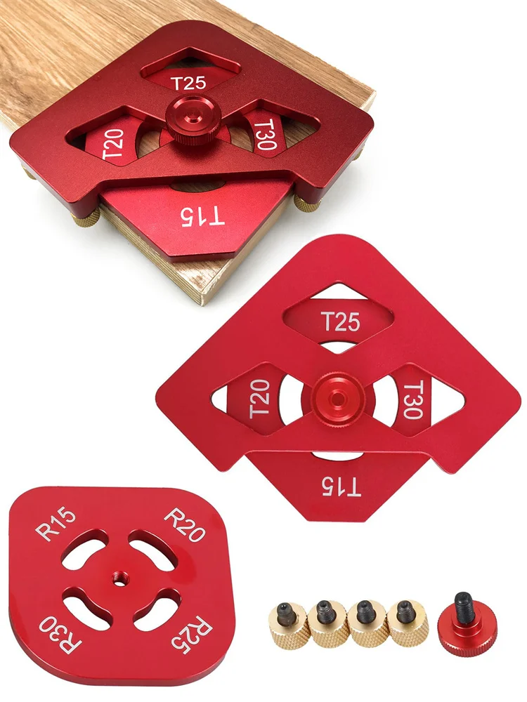 

Woodworking Round Corner Chamfer Template Arc / T Corner Gauge Trimming Machine Metal 1Set