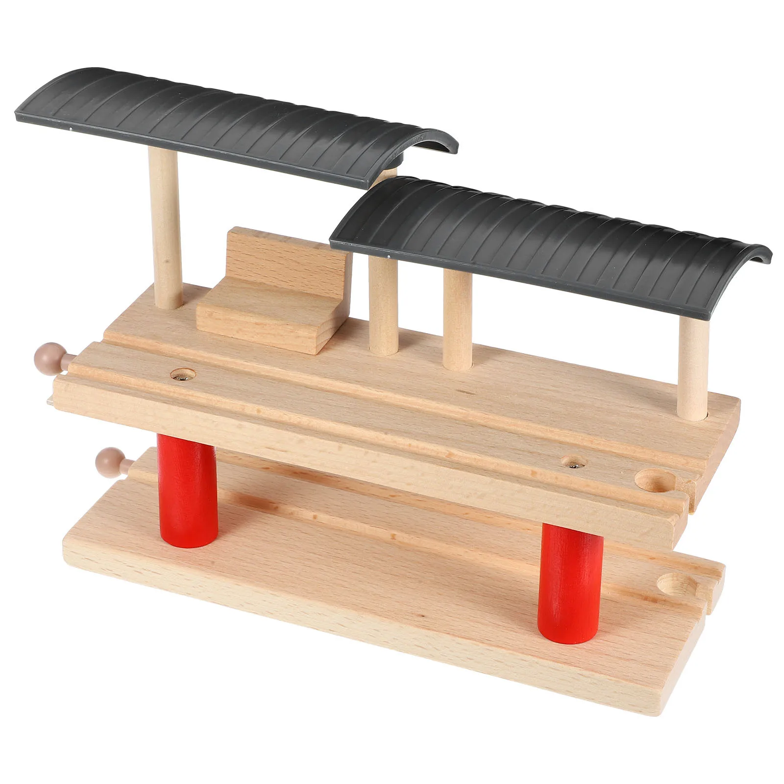 

1Set Wooden Double-Deck Railway Station Platform Early Educational DIY Play Accessory for Kids Creative Pretend Play Indoor