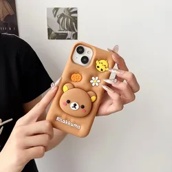 3D Cartoon Teddy Bear iPhone 15 Pro Max Phone Case iPhone 14 13 Protective Case Anti Drop 12 Pro Silicone 11