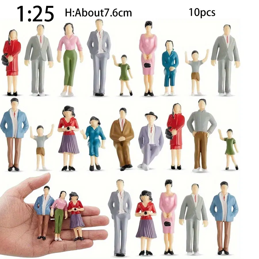Valentijnsdag Verjaardagsfeestje Cadeau Trein Scène Schaalmodel Karaktergebouw Zitpassagiers Geschilderde poppen Collectible Figu