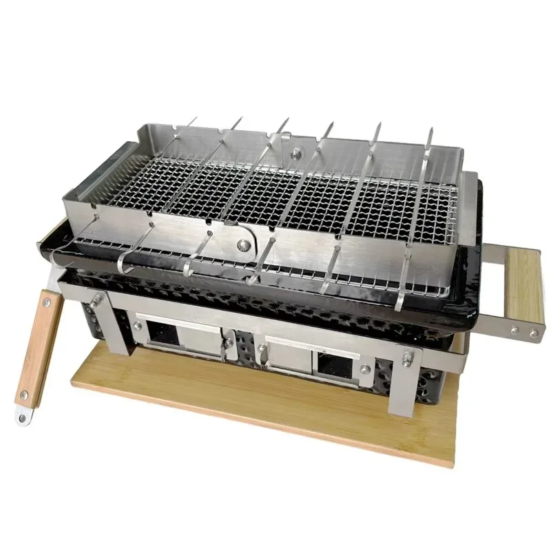 Skewers grill, ceramic brazier, portable tabletop Korean grill, charcoal grill