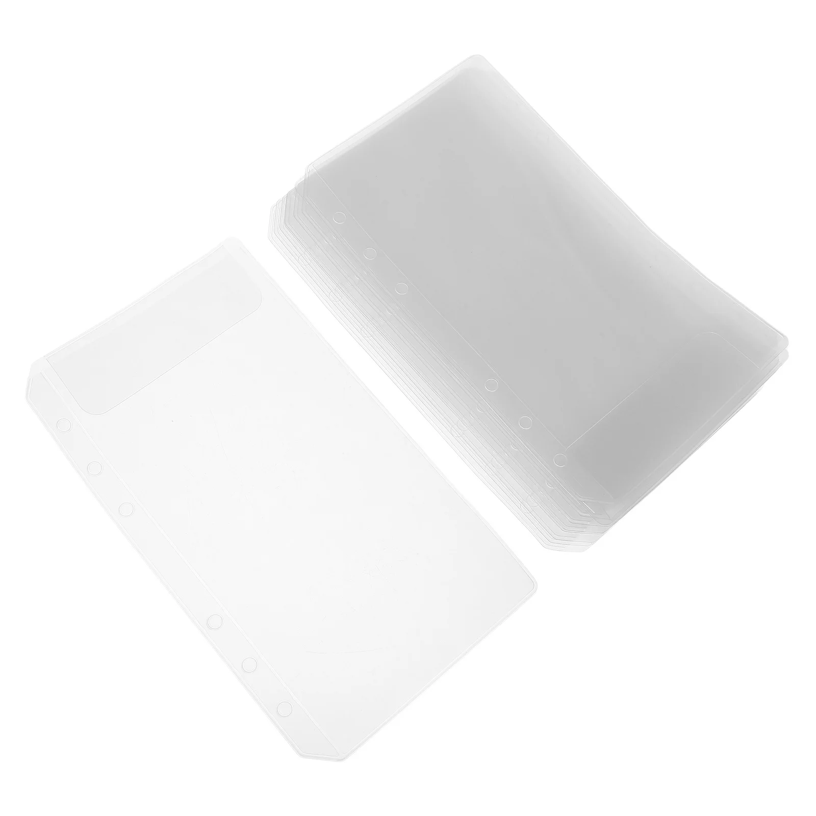 

10Pcs Binder Envelope Transparent Double Holes Wear-Resistant PVC Document Organizer Bill Storage Bag for Office School Use