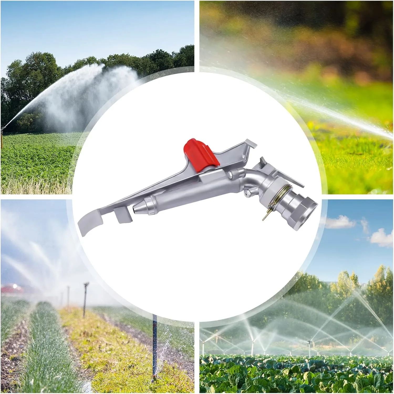 

2-дюймовый пистолет-распылитель для сельскохозяйственного орошения, 360 ° Пистолет-распылитель для орошения крупной морщины, спринклер для полива садовой фермы