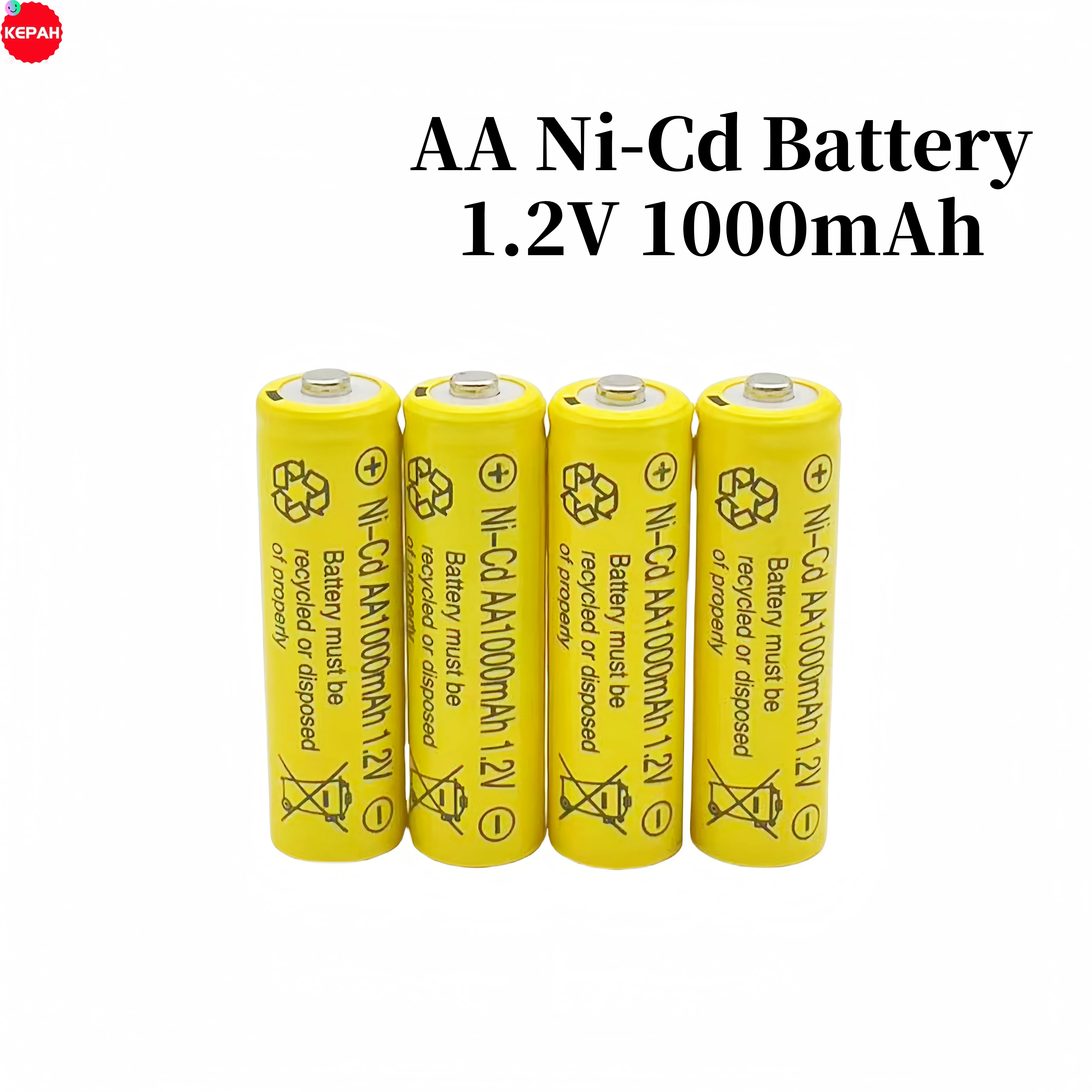 100% original AA 1.2V 1000mAh Ni Cd rechargeable battery, suitable for flashlight electric toys