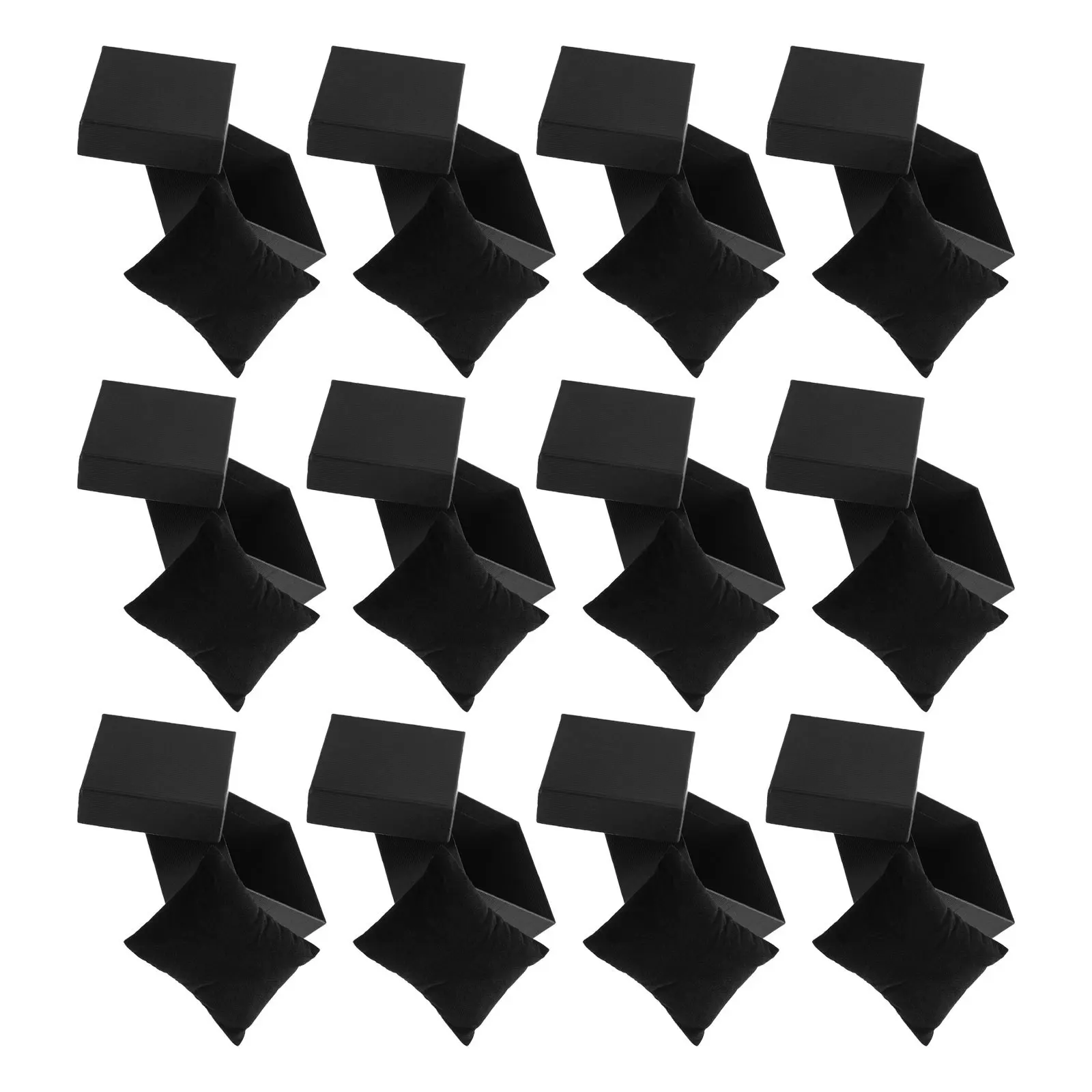 

12Pcs Watch Gift Boxes Black Single Watch Box Cushion Jewelry Organizer Men Women Anniversary Birthday Valentine's Day Storage