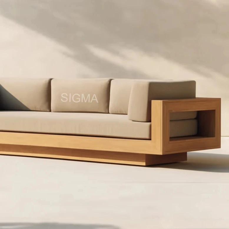 High End Factory Price Leisure Living Room Hotel Modern Wood Garden Patio Outdoor Sofa