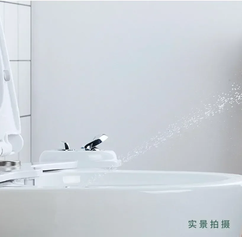 The Left Hand Bidet Non-Electric Bidet Self Cleaning Dual Nozzle (Frontal and Rear Washing) Water Bidet Toilet Seat Attachment