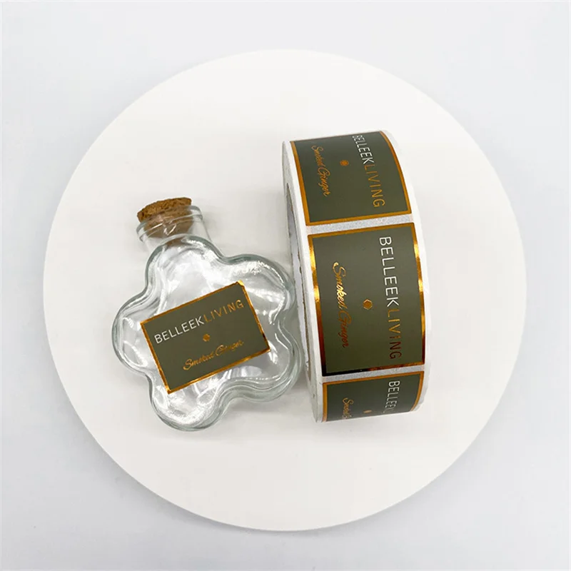 High-End Gold-Embossed Stickers for Product Luxury Foil Labels Customizable for Business Gold Sticker