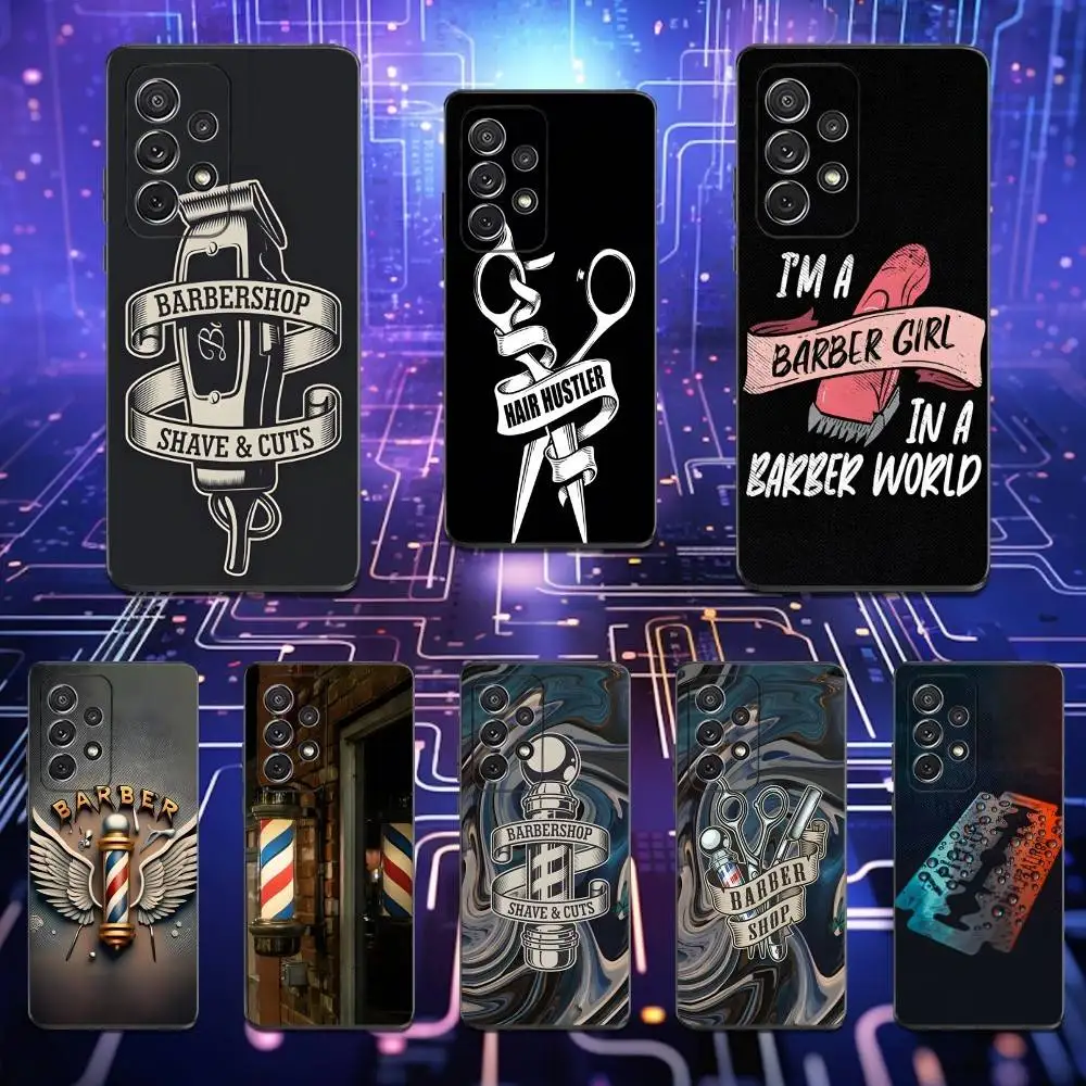 Custodia per parrucchiere con taglio di capelli per Samsung S22, S25, Ultra, S24, S23, FE, S20, S10, Plus, S21, S9, Lite, morbido silicone nero