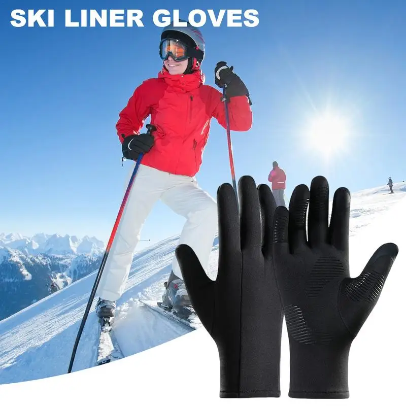 AliExpress NONE WRELS Ski Gloves Black Liner Inner Thin Touchscreen Usefulness Party Gloves Ultralight Sports Full Fingers Snowboard Accessories