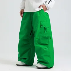 2025 GSOU SNOW New Winter Outdoor Loose Waist Ski Pants For Women Men Waterproof And Warm Professional Snowboard Ski Pants