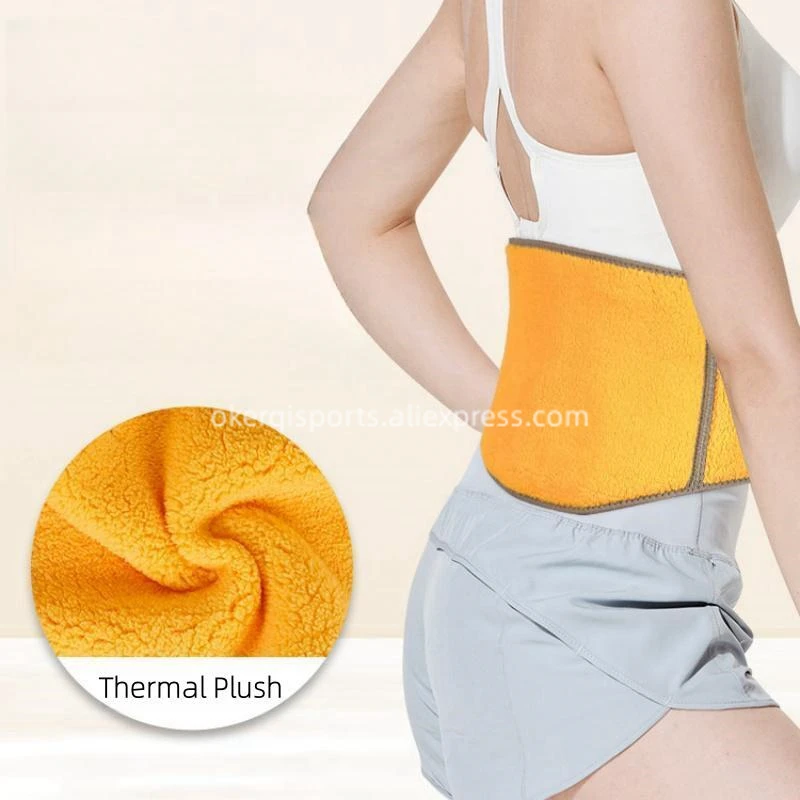 Lumbar Warmer Belt Winter Thicken Thermal Plush Waist Warmer Lumbar Support Belt Unisex Stomach Fleece Pressure Brace Waist Belt