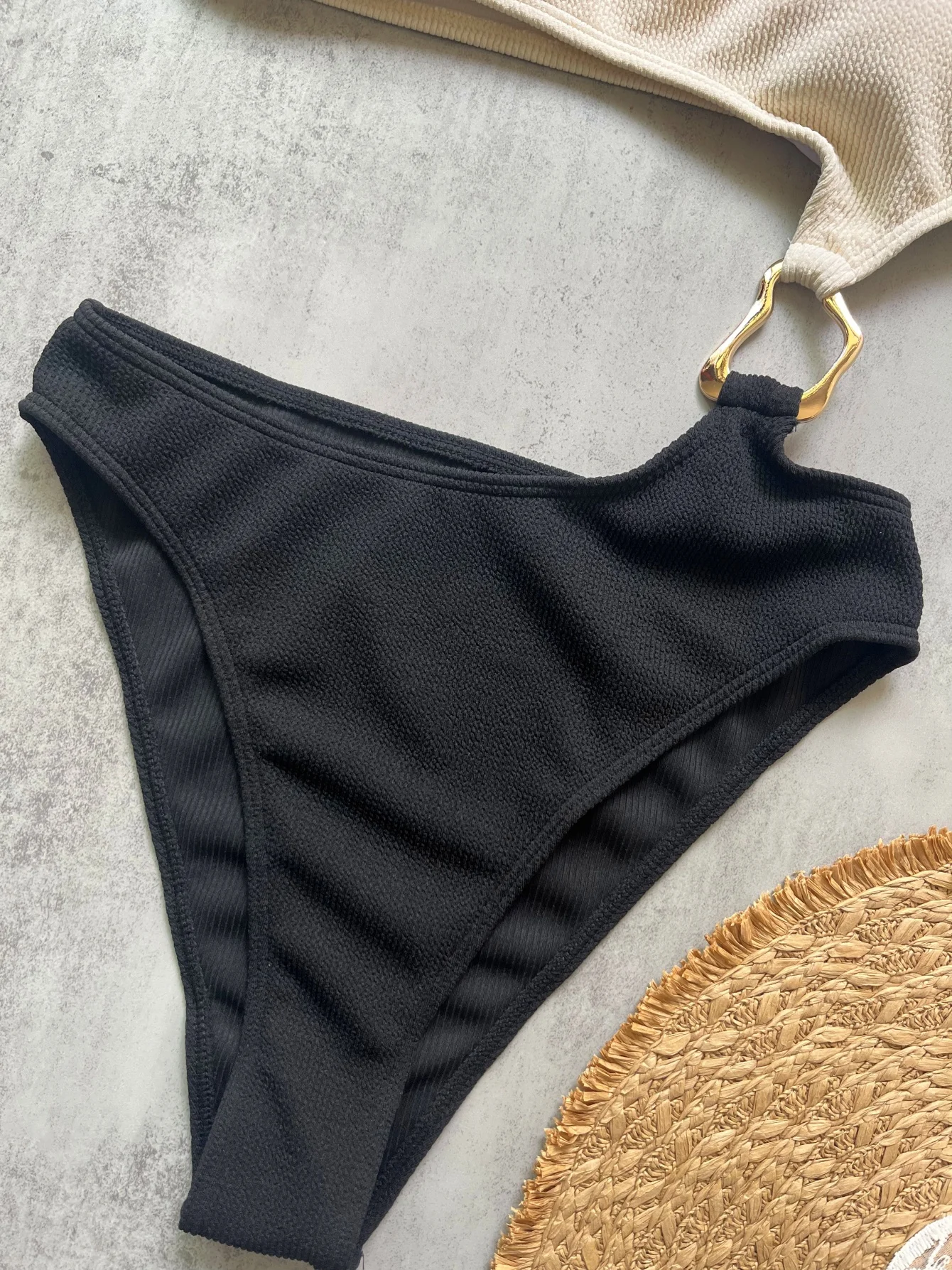 New Splicing Asymmetric One Shoulder One Piece Swimsuit Women Swimwear Female Metal Ring High Cut Bather Bathing Suit Swim