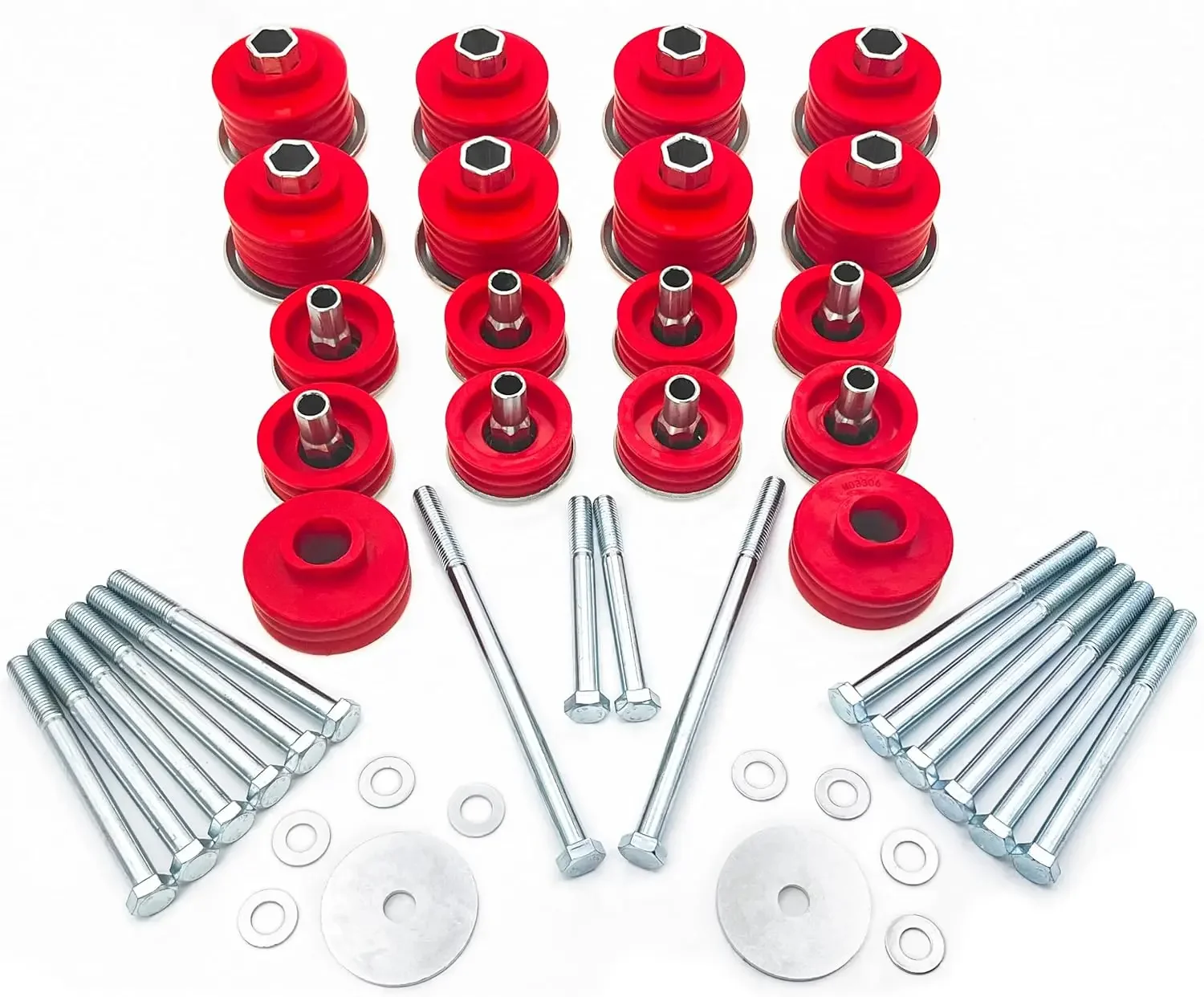 

1999-2007 F250 F350 Body Cab Mounts, KF04058BK Body Mount Bushing Kit, Cab Bushing Kit, Steel Sleeves & Hardware (Red)、、、.