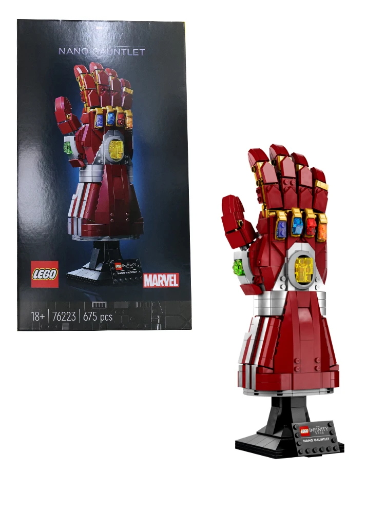 LEGO 76223 Marvel Nano Gauntlet, Iron Man Model with Infinity Stones, Avengers: Endgame Film Set