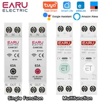 Tuya eWeLink WiFi disyuntor inteligente MCB 1P + N 63A interruptor de relé de tiempo medidor de energía kWh Protector de corriente de voltaje Control remoto