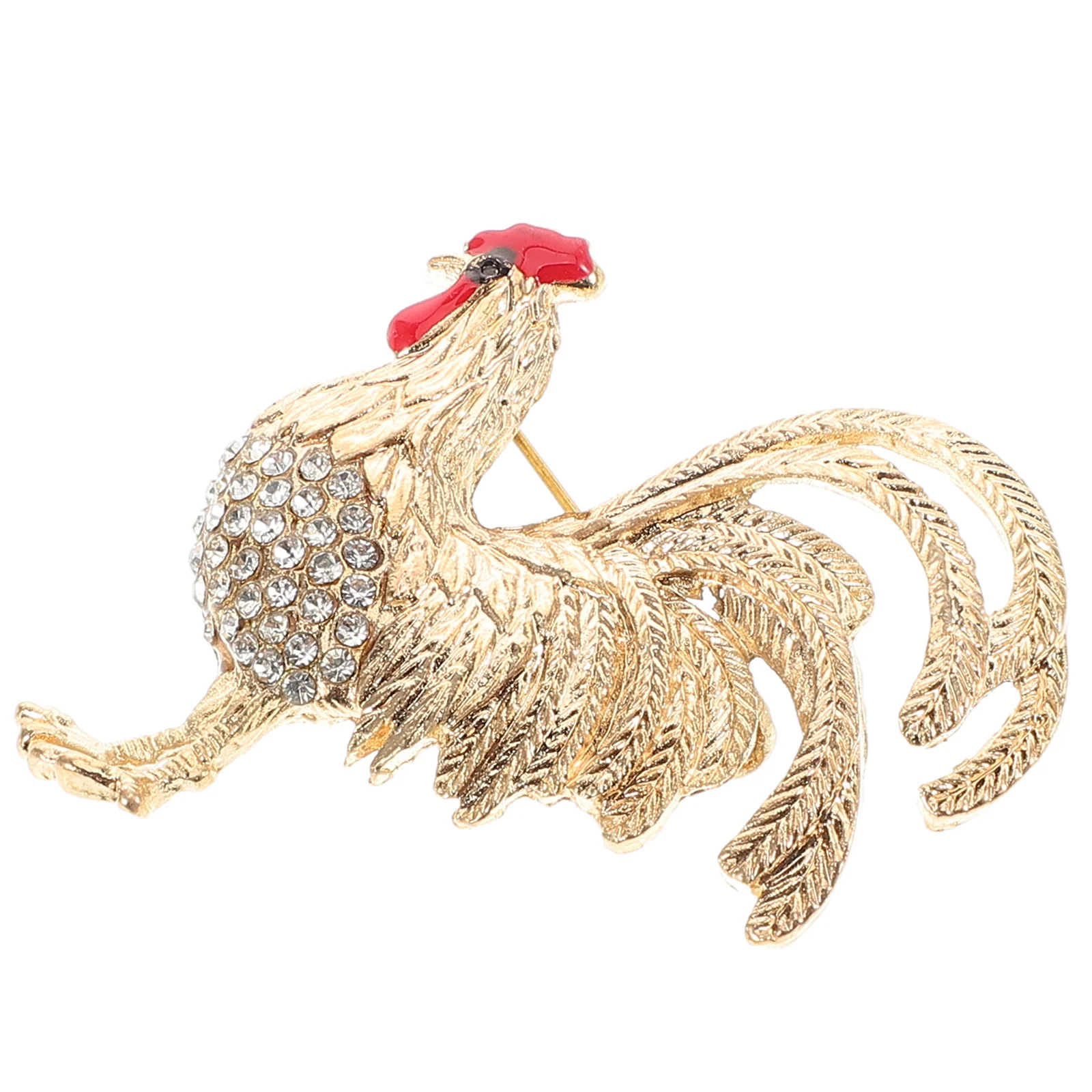 Gold Brooch for Clothes Women Chicken Pin Rhinestone Animal Cute Bulk Brooches
