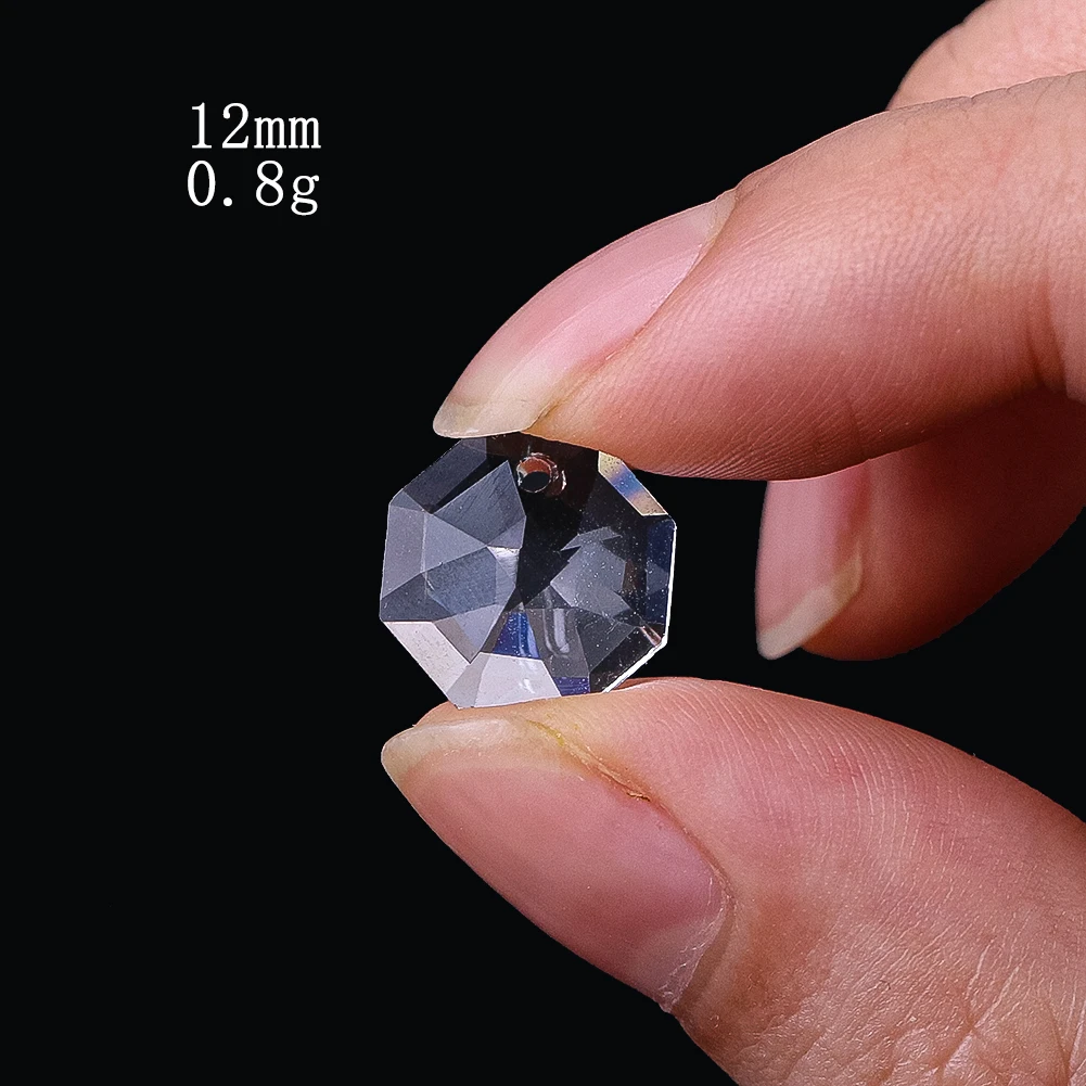 10PCS 12mm Crystal Prism Octagonal Beads Clear Faceted Glass Suncatcher DIY Jewelry Making Bulk Light Catcher Home Decor - view 6