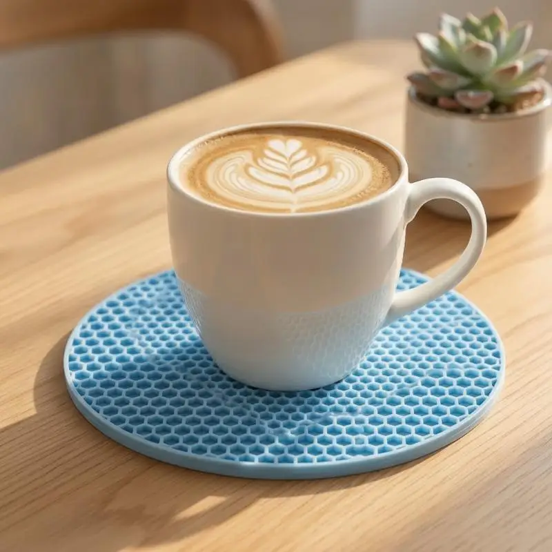 Heat Resistant Honeycomb Silicone Trivet Mat 1Pcs Non Slip for Kitchen Dining Table Hot Pot Pads view 2
