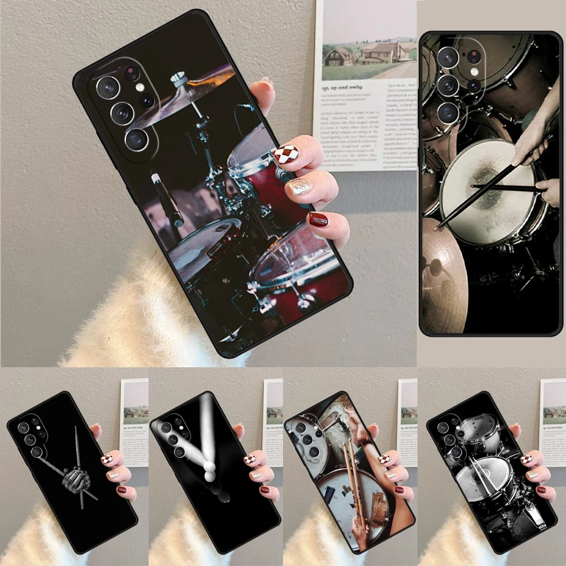 Schlagzeuger spielt Schlagzeug Handyhülle für Samsung Galaxy Note 10 Pro S26 Ultra S23 S24 FE S25 S21 S22 PLUS stoßfeste Hülle