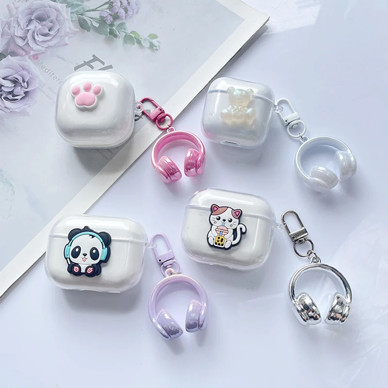 cute Panda case Redmi Buds 6 Lite /buds 6 pro Case Cute Silicone Transparent Earphone Cover redmi buds 6lite Cover
