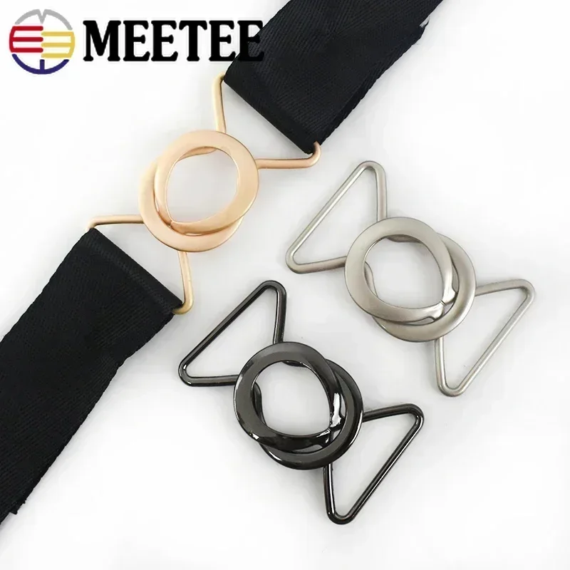 Meetee-hebillas de Metal de 20-40mm para mujer, hebilla de cintura para abrigo, bolsas de vestir, cierre de cinturón, accesorios decorativos para ropa DIY, 5 piezas